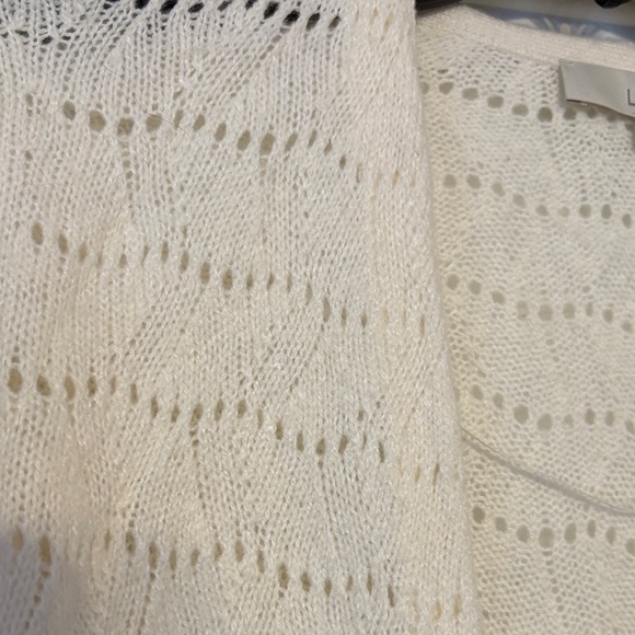LOFT Ivory Open Knit Cardigan - Picture 3 of 3